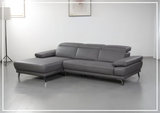 Gio Italia Mercer Leather Sectional Chaise with Adjustable Armrest
