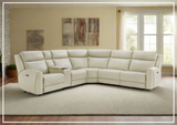 Gio Italia Wonder 6 Piece Sectional Recliner Sofa In Leather and Fabric Option-SOFABED