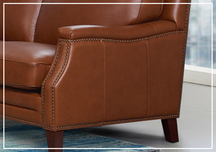 Hydeline Camano Brown Premium Leather 3-Seater Sofa