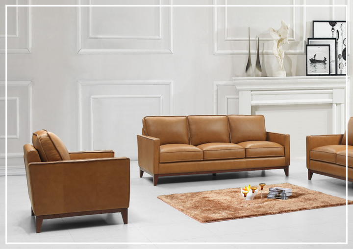 Gio Italia Harper Leather Chair in Tan Color-SOFABED