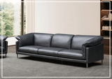Klaussner Dolce  Leather 3-Seater Stationary Sofa in Black