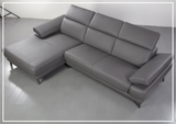 Gio Italia Mercer Leather Sectional Chaise with Adjustable Armrest