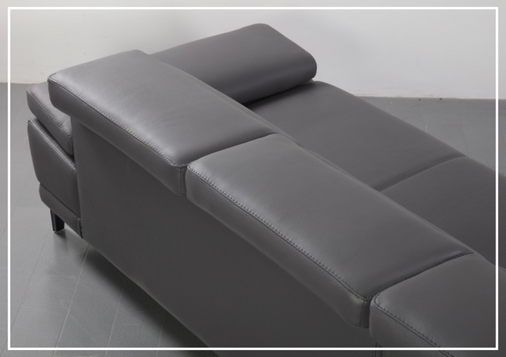 Gio Italia Mercer Leather Sectional Chaise with Adjustable Armrest