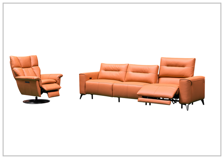 Klaussner Alessandro 3-Seater Leather Power Recliner Sofa with Extended Footrest