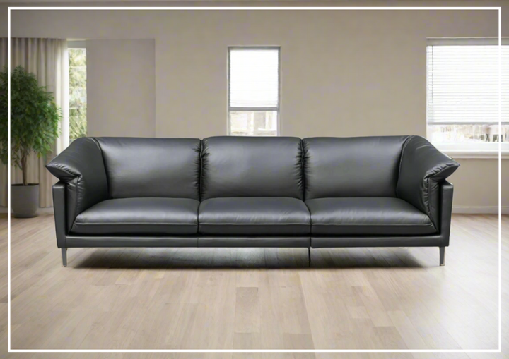 Klaussner Dolce  Leather 3-Seater Stationary Sofa in Black