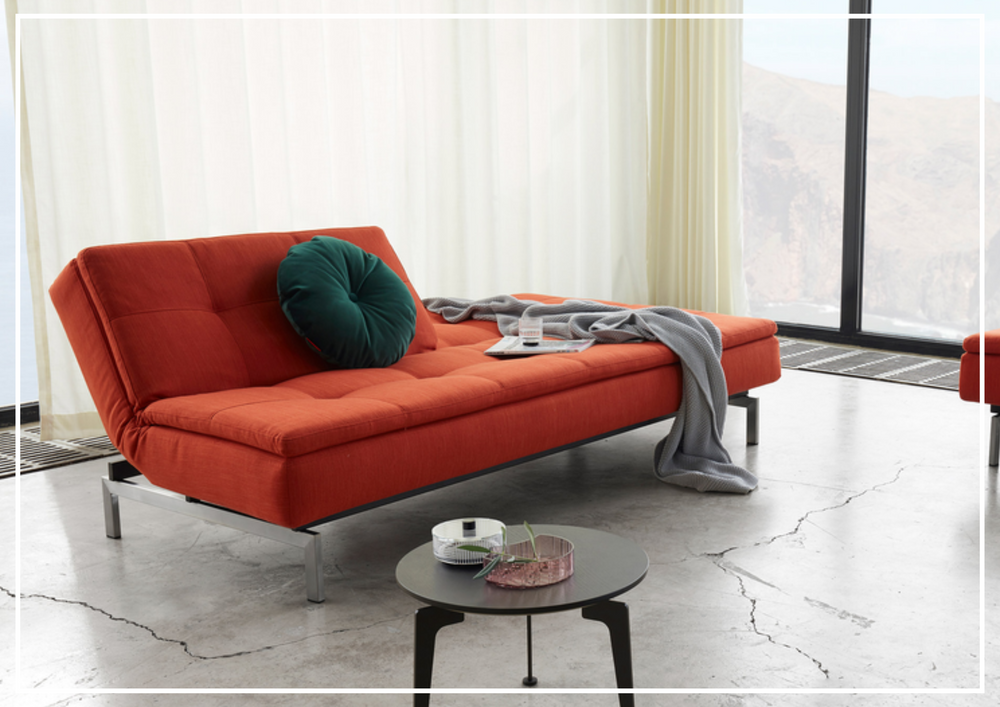 Innovation Living Dublexo 2-Seater Fabric Sofa Bed With Stainless Steel Legs-SOFABED