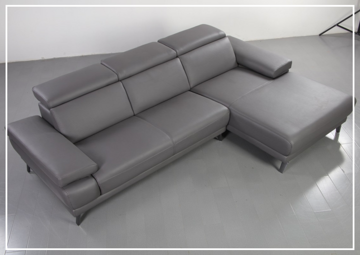 Gio Italia Mercer Leather Sectional Chaise with Adjustable Armrest