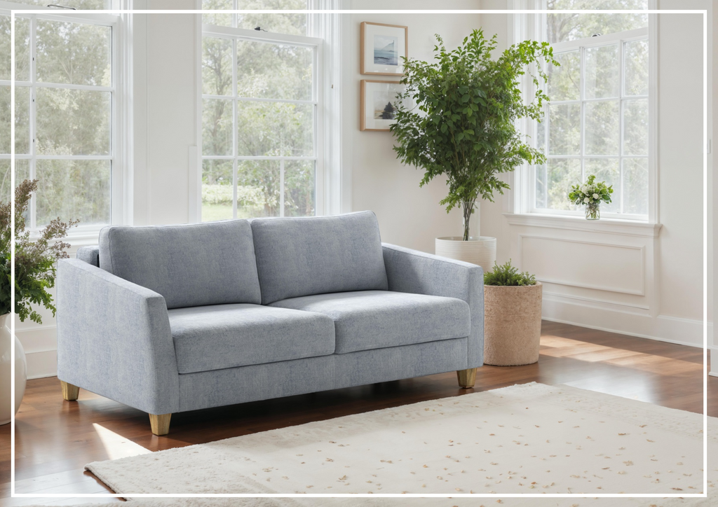 Luonto Monika Fabric Queen Sleeper Sofa With Wood or Chrome Legs