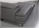 Gio Italia Mercer Leather Sectional Chaise with Adjustable Armrest