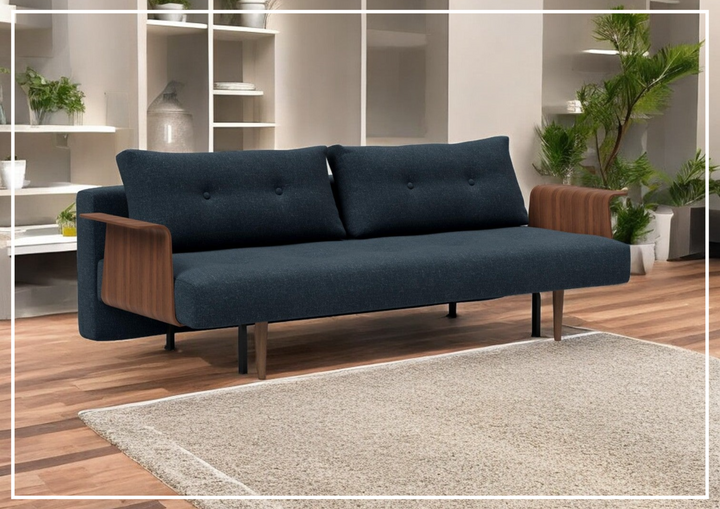 Innovation Living Recast Dark Styletto 2-Seater Fabric Sleeper Sofa-SOFABED