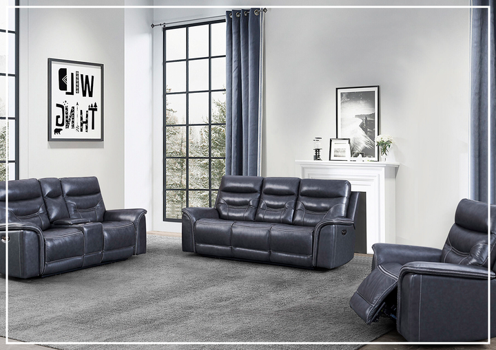 Gio Italia Home Baldwin Power Reclining Leather 3-Seater Sofa - Sofabed