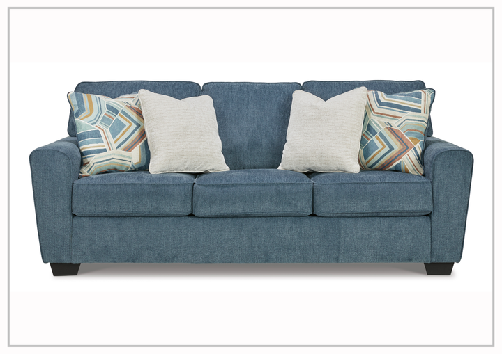 Claire 3 Seater Fabric  Sofa in Blue Color