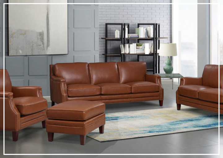Hydeline Camano Brown Premium Leather 3-Seater Sofa