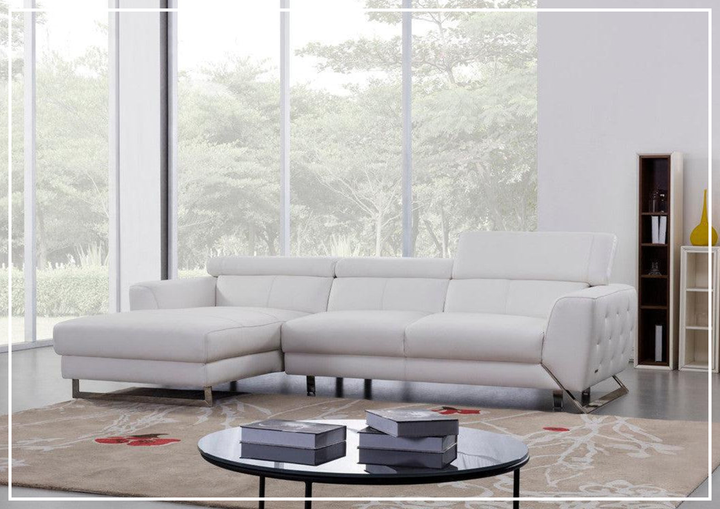 Niva Leather Sectional white