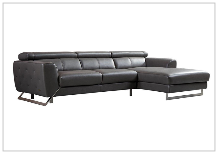 Niva Leather Sectional  black