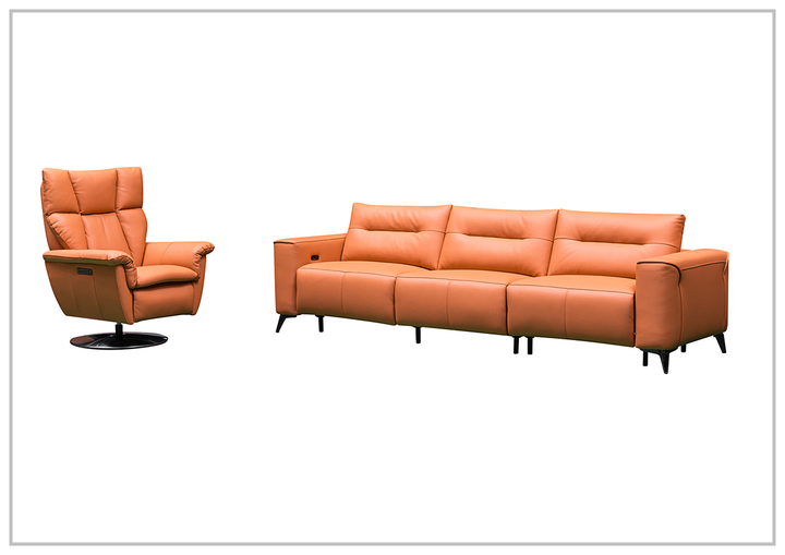 Gio Italia Alessandro Genuine Leather Power Recliner Sofa