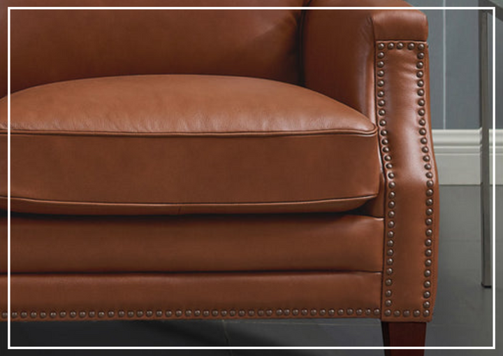 Hydeline Camano Brown Premium Leather 3-Seater Sofa