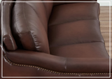 Hydeline Belfast Brown Premium Leather 3-Seater Sofa with Nailhead Trim