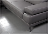 Gio Italia Mercer Leather Sectional Chaise with Adjustable Armrest