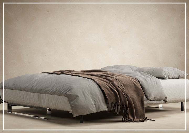 Innovation Living Supremax 2-Seater Fabric Sleeper Sofa with Ottoman-SOFABED