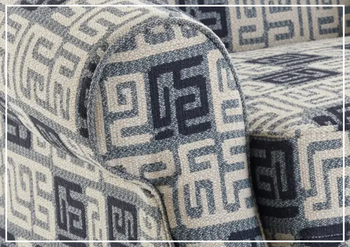 Klaussner Marie Fabric Accent Chair With Rolled Arms