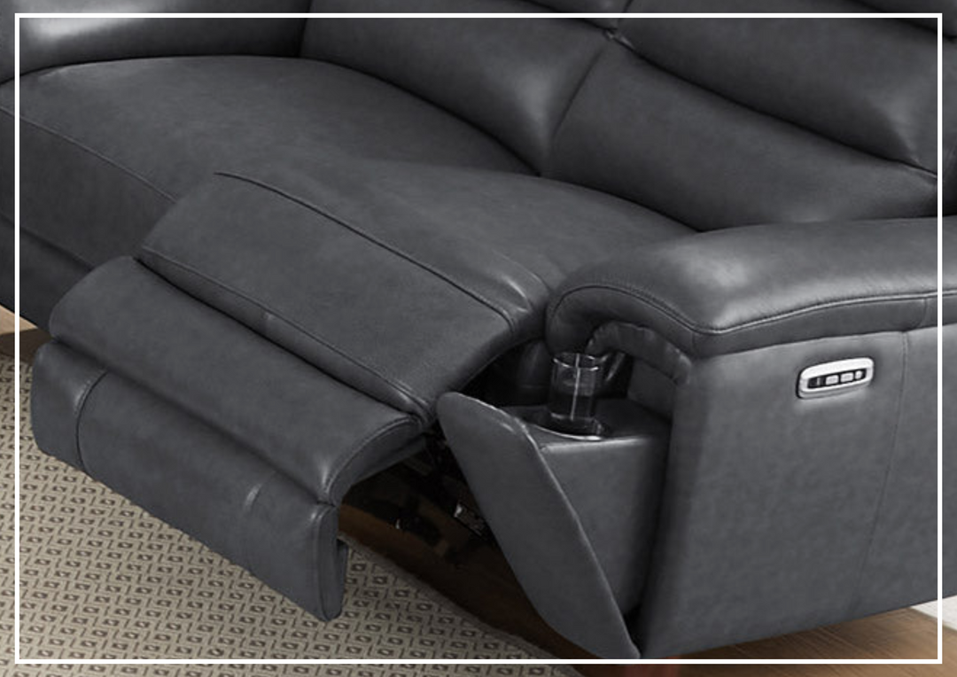 Hydeline Dream Top Grain Leather Zero Gravity Reclining Sofa with Power Headrest
