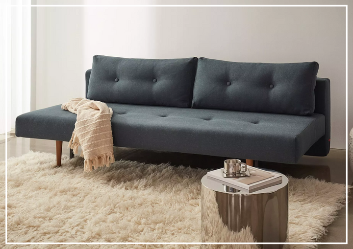 Innovation Living Recast Dark Styletto 2-Seater Fabric Sleeper Sofa-SOFABED