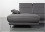 Gio Italia Mercer Leather Sectional Chaise with Adjustable Armrest