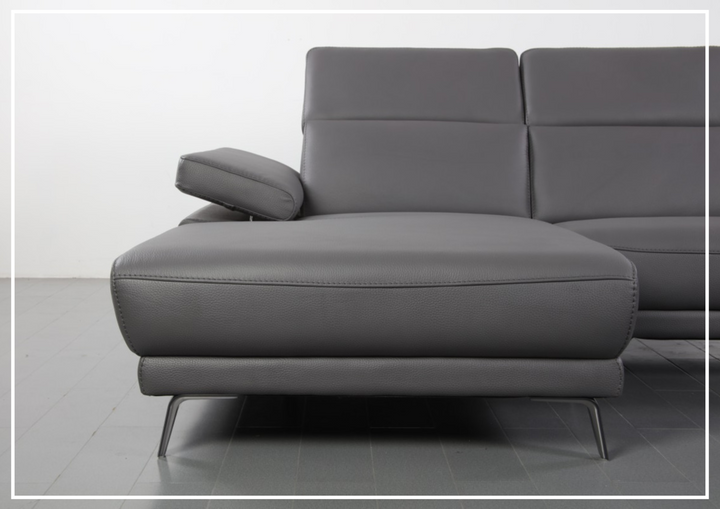 Gio Italia Mercer Leather Sectional Chaise with Adjustable Armrest