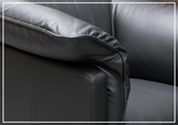 Klaussner Dolce Black Leather Stationary Chair with Cushion Arms