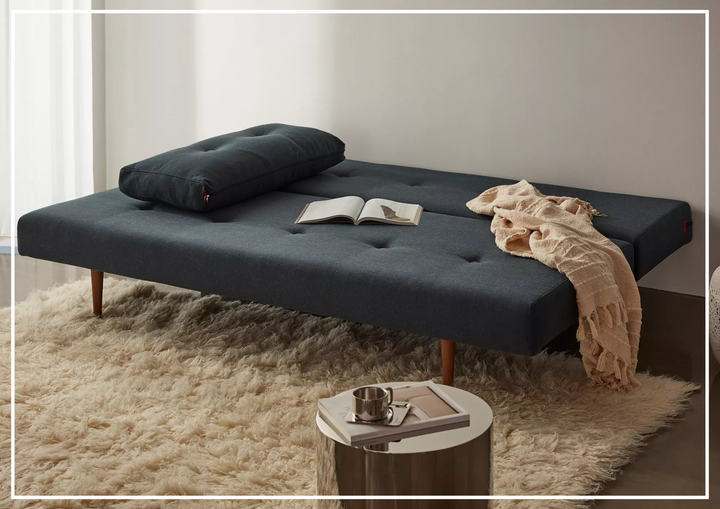 Innovation Living Recast Dark Styletto 2-Seater Fabric Sleeper Sofa-SOFABED