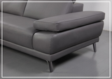 Gio Italia Mercer Leather Sectional Chaise with Adjustable Armrest