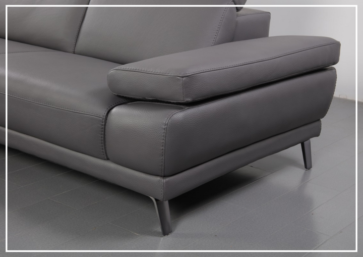 Gio Italia Mercer Leather Sectional Chaise with Adjustable Armrest