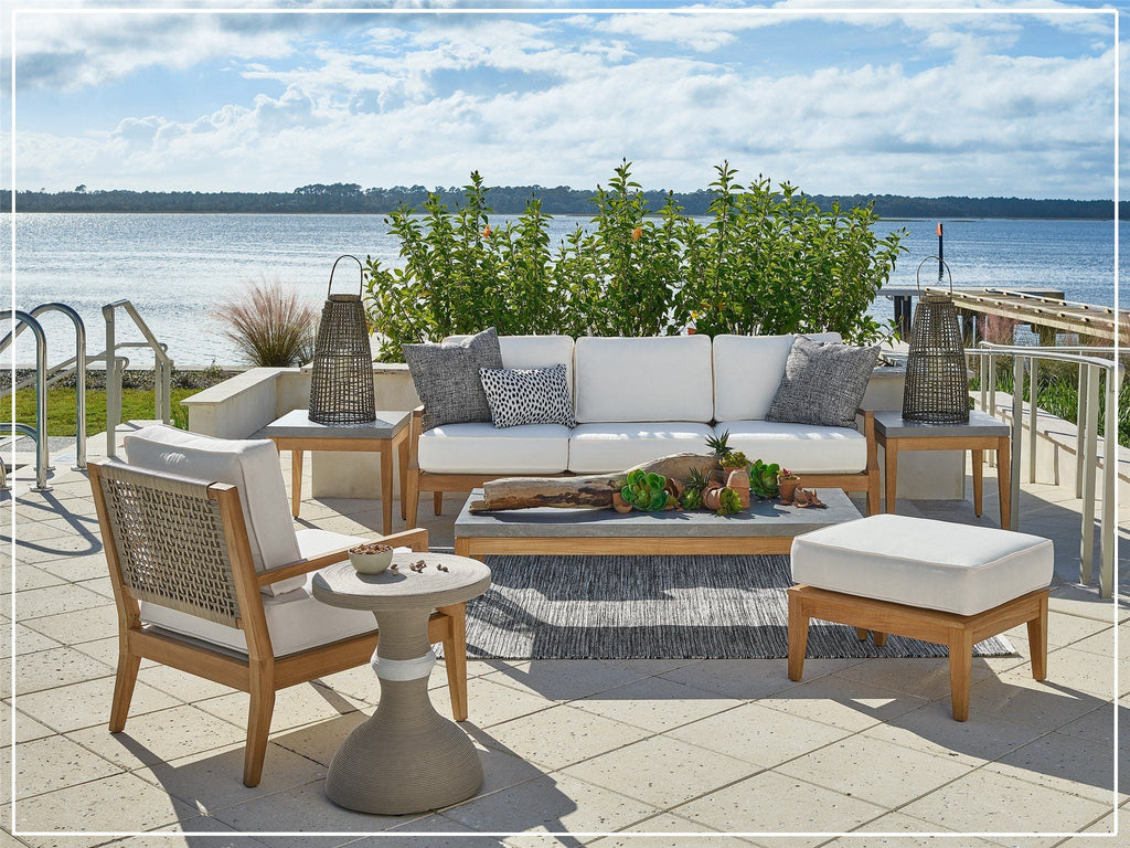 Universal Furniture Coastal Living Outdoor Chesapeake Sofa with Natural Teak Finish