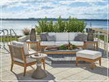 Universal Furniture Coastal Living Outdoor Chesapeake Sofa with Natural Teak Finish