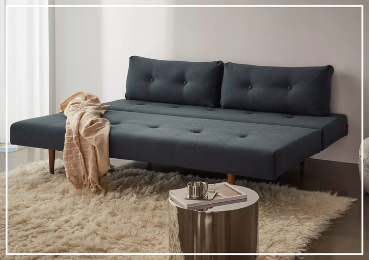 Innovation Living Recast Dark Styletto 2-Seater Fabric Sleeper Sofa-SOFABED