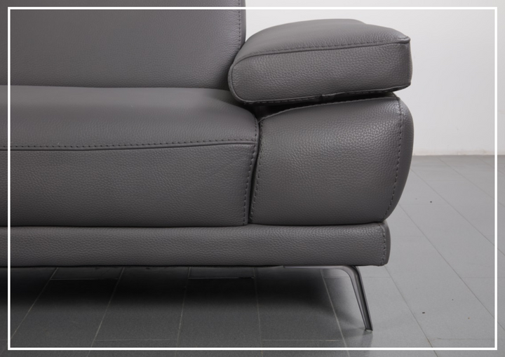 Gio Italia Mercer Leather Sectional Chaise with Adjustable Armrest