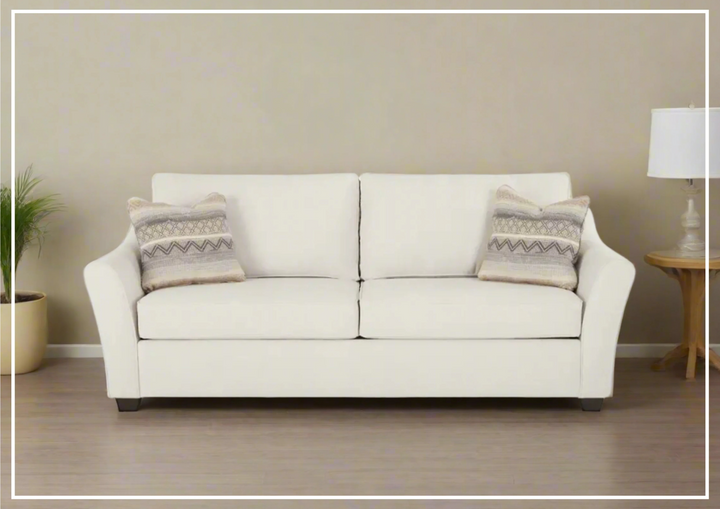 Klaussner Linville Cream Fabric Living Room Set (Sofa + Loveseat)