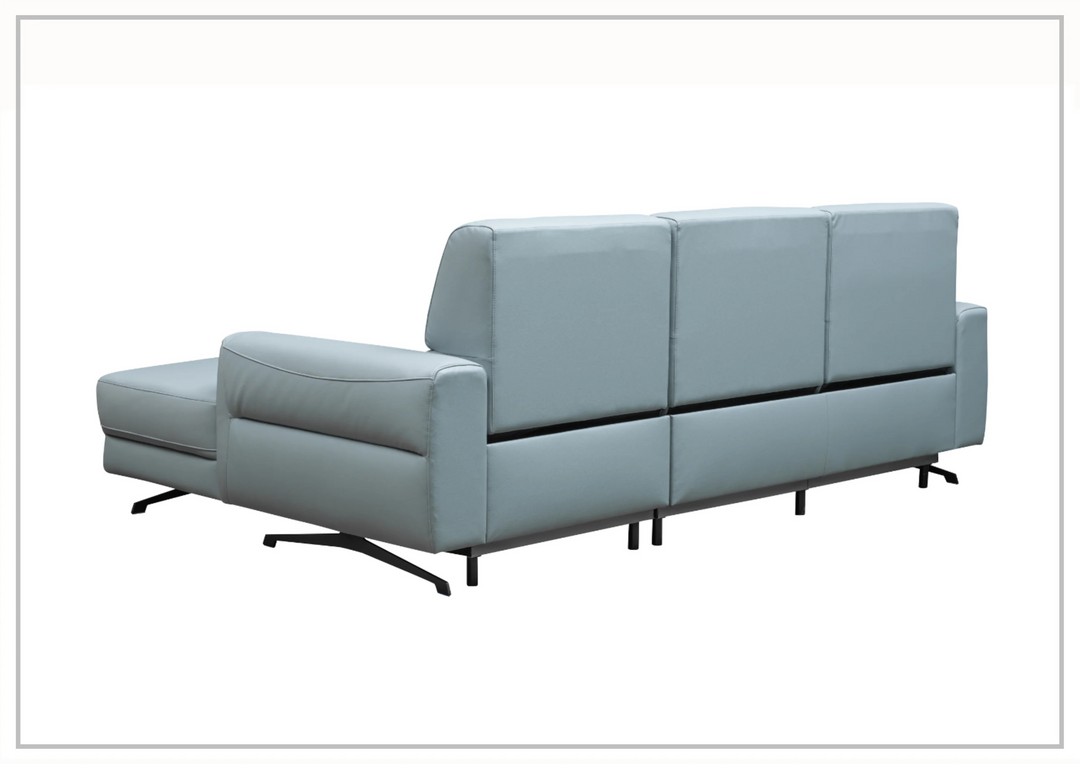 Klaussner Milano Blue Leather L-Shape Power Reclining Sectional Sofa