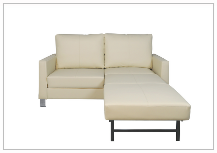 Gio Italia Nova Queen Fabric Sleeper Sofa With Wood and Chrome Legs