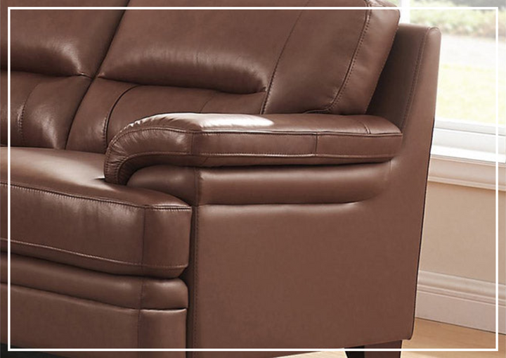Hydeline Luxor Premium Leather 3-Seater Sofa with Cushion Arms