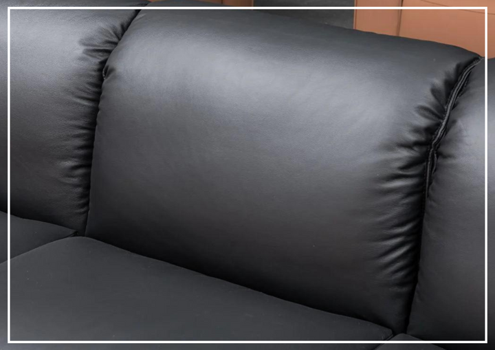 Klaussner Dolce  Leather 3-Seater Stationary Sofa in Black