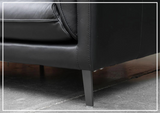 Klaussner Dolce  Leather 3-Seater Stationary Sofa in Black
