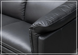Klaussner Dolce  Leather 3-Seater Stationary Sofa in Black