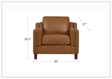 Hydeline Bella Top-grain Leather Chair with Track Arms