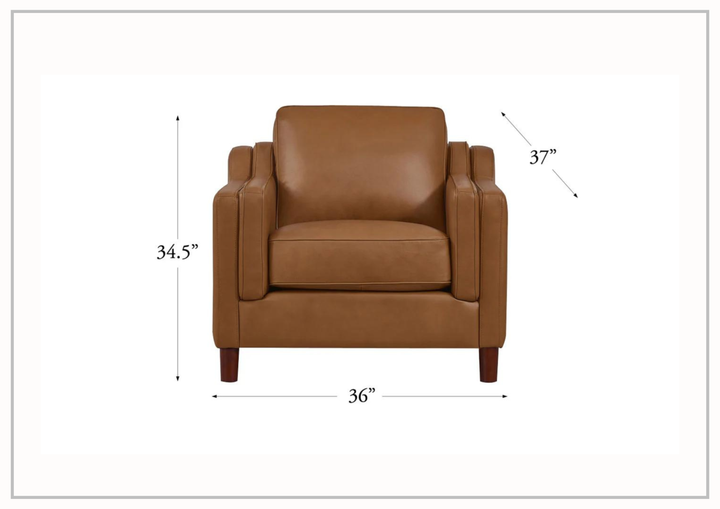 Hydeline Bella Top-grain Leather Chair with Track Arms