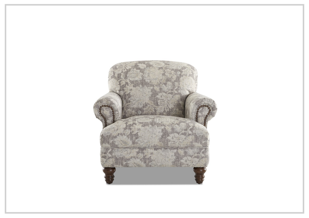 Klaussner Barnum Traditional Fabric Accent Chair with Rolled Arms