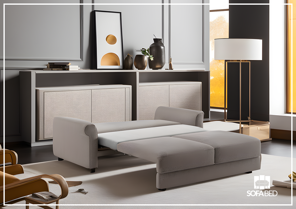 Casey Queen Sofa Sleeper in Walnut Leg Finish