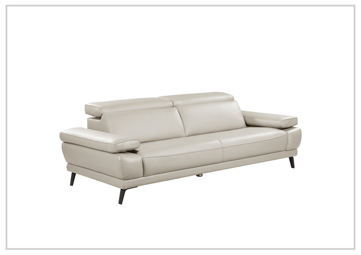 Mercer Stationary Leather Sofa With Adjustable Headrest-SOFABED