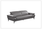 Mercer Stationary Leather Sofa With Adjustable Headrest-SOFABED